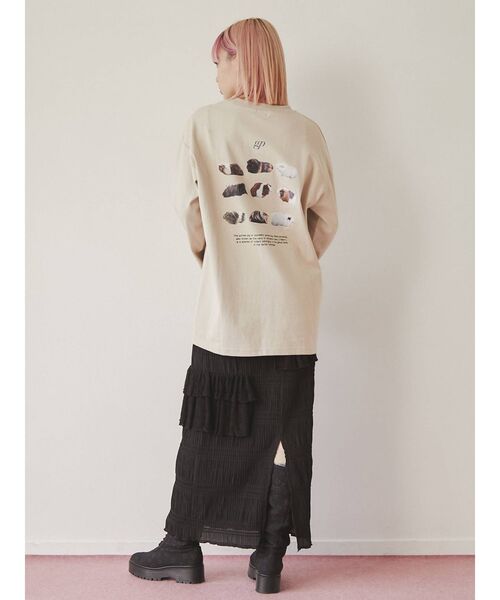 merry jenny（メリージェニー）の「molmotto long Tee（Tシャツ/カットソー・レディース・オフホワイト/ベージュ・FREE）」の4枚目の写真