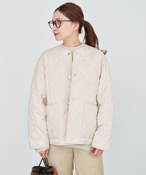 キルティングカラーレスジャケット