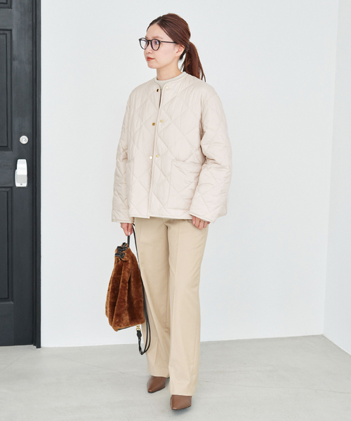 キルティングカラーレスジャケット