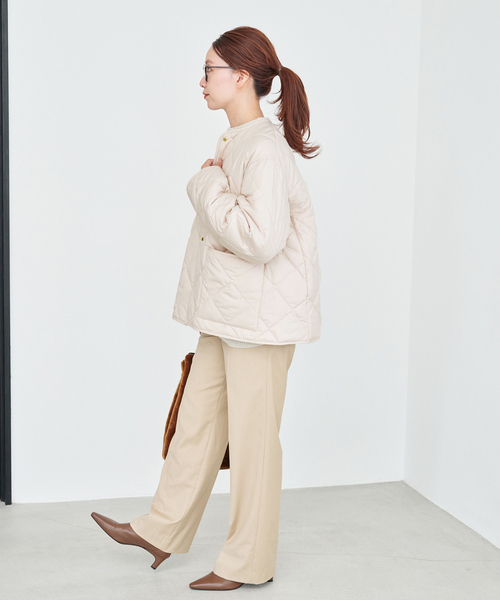 キルティングカラーレスジャケット