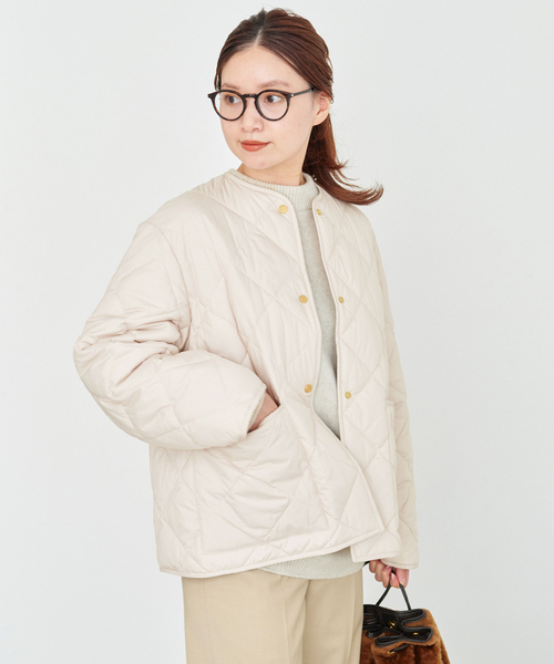 キルティングカラーレスジャケット