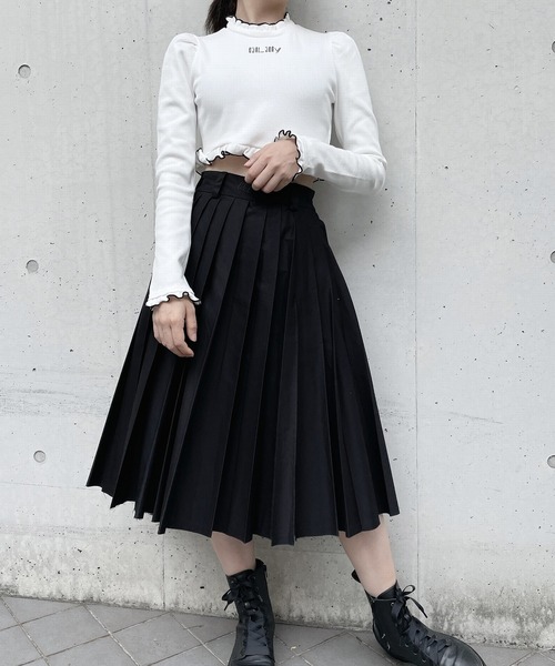 lilLilly（リルリリー）の「【再入荷】ショートリブトップス（ニット/セーター・レディース・ホワイト/ブラック/ベージュ/ピンク・FREE）」の14枚目の写真