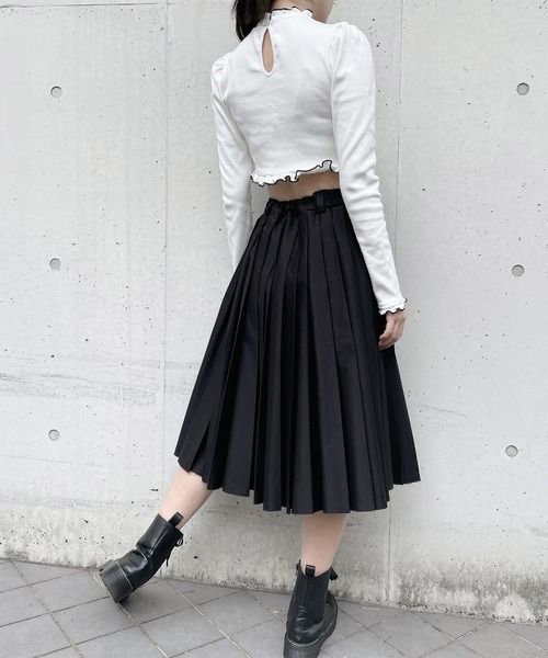 lilLilly（リルリリー）の「【再入荷】ショートリブトップス（ニット/セーター・レディース・ホワイト/ブラック/ベージュ/ピンク・FREE）」の18枚目の写真