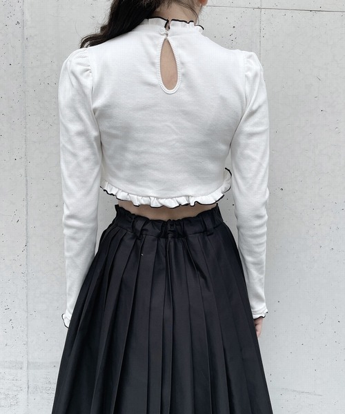 lilLilly（リルリリー）の「【再入荷】ショートリブトップス（ニット/セーター・レディース・ホワイト/ブラック/ベージュ/ピンク・FREE）」の19枚目の写真