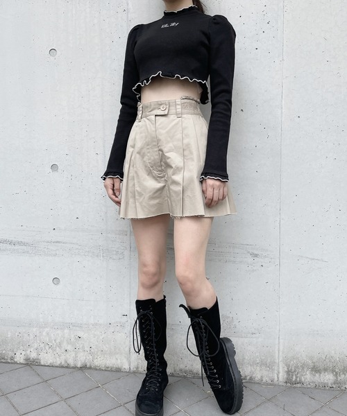 lilLilly（リルリリー）の「【再入荷】ショートリブトップス（ニット/セーター・レディース・ホワイト/ブラック/ベージュ/ピンク・FREE）」の21枚目の写真