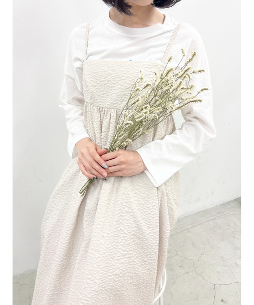 WC（ダブル シー）の「フクレロングキャミワンピース（ワンピース・レディース・グリーン/ベージュ/ブラック・FREE）」の10枚目の写真