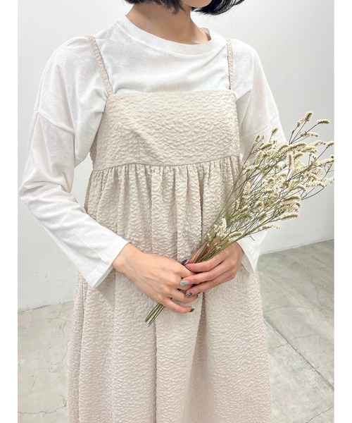 WC（ダブル シー）の「フクレロングキャミワンピース（ワンピース・レディース・グリーン/ベージュ/ブラック・FREE）」の15枚目の写真