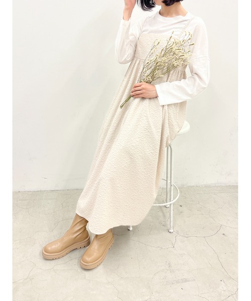 WC（ダブル シー）の「フクレロングキャミワンピース（ワンピース・レディース・グリーン/ベージュ/ブラック・FREE）」の21枚目の写真