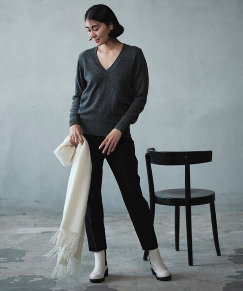 OPAQUE.CLIP(オペークドットクリップ)の「◆【大草直子さんコラボ】サイドゴアブーツ(ブーツ・レディース・ブラック/ホワイト・01/02/03)」の9枚目の写真