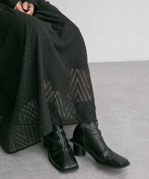 KBF（ケイビーエフ）の「パッチワークストレッチブーツ（ブーツ・レディース・ブラック/オフホワイト/マスタード・36/38/37）」の8枚目の写真