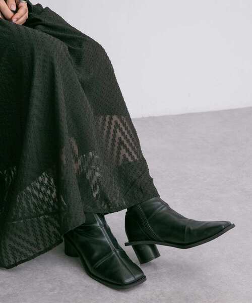 KBF（ケイビーエフ）の「パッチワークストレッチブーツ（ブーツ・レディース・ブラック/オフホワイト/マスタード・36/38/37）」の9枚目の写真