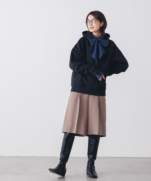 hunch（ハンチ）の「リボンタイ付クラシカルハイネックブラウス l 上品 きれいめ 無地 ボリューム袖 オケージョン 入学式 卒業式（シャツ/ブラウス・レディース・ネイビー・FREE）」の10枚目の写真