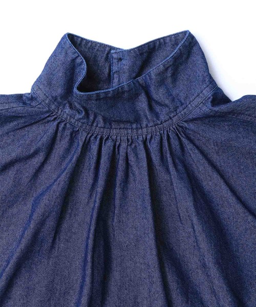 hunch（ハンチ）の「リボンタイ付クラシカルハイネックブラウス l 上品 きれいめ 無地 ボリューム袖 オケージョン 入学式 卒業式（シャツ/ブラウス・レディース・ネイビー・FREE）」の15枚目の写真