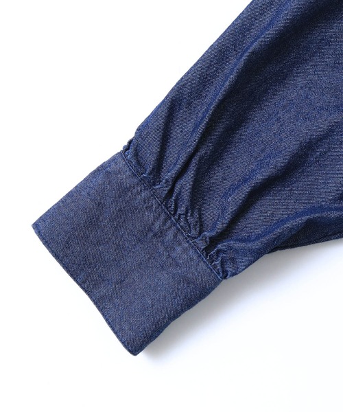 hunch（ハンチ）の「リボンタイ付クラシカルハイネックブラウス l 上品 きれいめ 無地 ボリューム袖 オケージョン 入学式 卒業式（シャツ/ブラウス・レディース・ネイビー・FREE）」の16枚目の写真