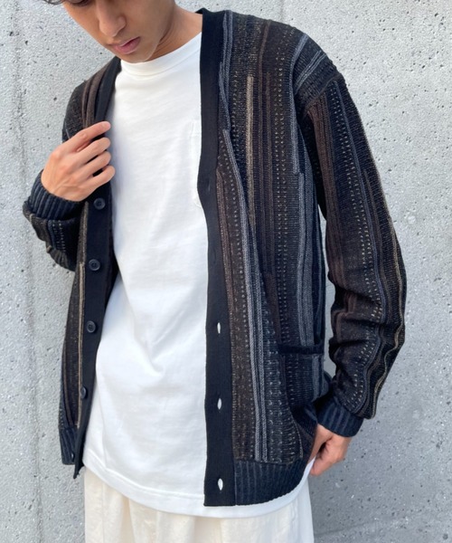 CIAOPANIC（チャオパニック）の「3Dニットカーディガン（カーディガン/ボレロ・メンズ・ブラック/ネイビー・MEDIUM/LARGE）」の2枚目の写真