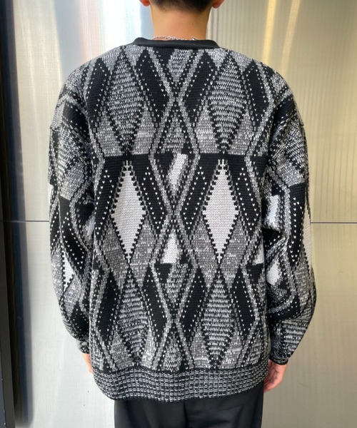 CIAOPANIC（チャオパニック）の「3Dニットカーディガン（カーディガン/ボレロ・メンズ・ブラック/ネイビー・MEDIUM/LARGE）」の19枚目の写真