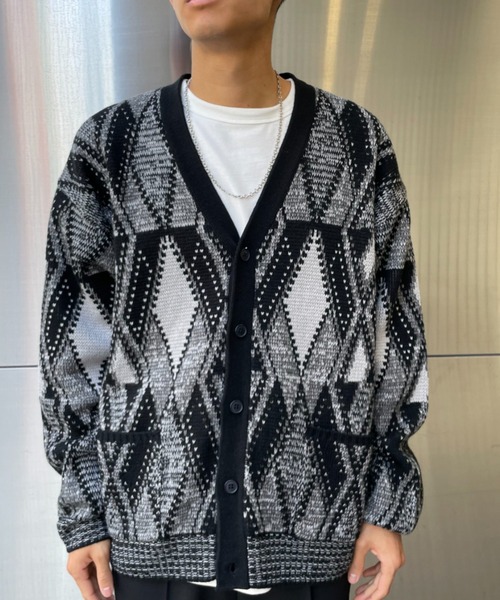 CIAOPANIC（チャオパニック）の「3Dニットカーディガン（カーディガン/ボレロ・メンズ・ブラック/ネイビー・MEDIUM/LARGE）」の4枚目の写真