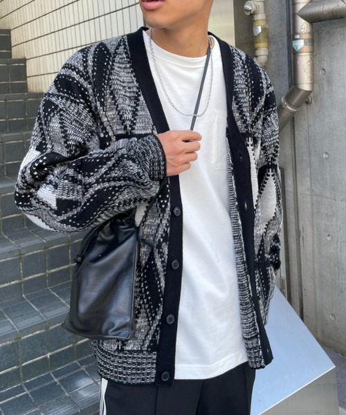 CIAOPANIC（チャオパニック）の「3Dニットカーディガン（カーディガン/ボレロ・メンズ・ブラック/ネイビー・MEDIUM/LARGE）」の20枚目の写真
