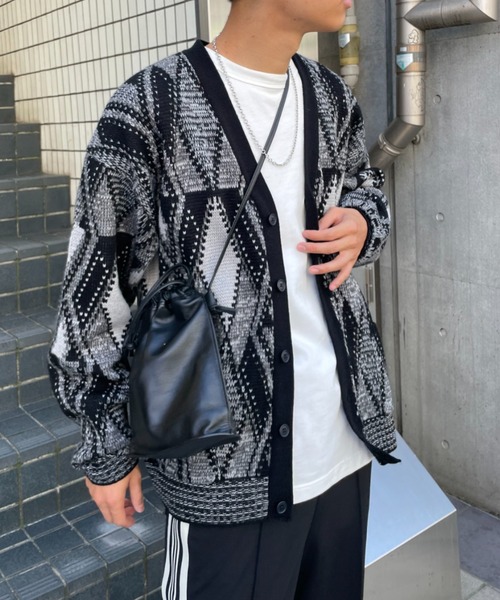 CIAOPANIC（チャオパニック）の「3Dニットカーディガン（カーディガン/ボレロ・メンズ・ブラック/ネイビー・MEDIUM/LARGE）」の15枚目の写真