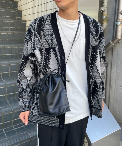 CIAOPANIC（チャオパニック）の「3Dニットカーディガン（カーディガン/ボレロ・メンズ・ブラック/ネイビー・MEDIUM/LARGE）」の9枚目の写真