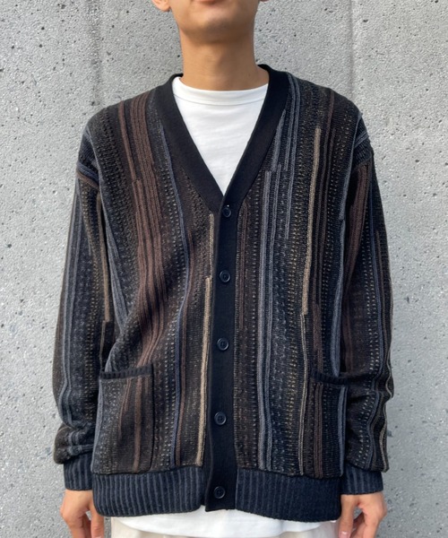 CIAOPANIC（チャオパニック）の「3Dニットカーディガン（カーディガン/ボレロ・メンズ・ブラック/ネイビー・MEDIUM/LARGE）」の7枚目の写真