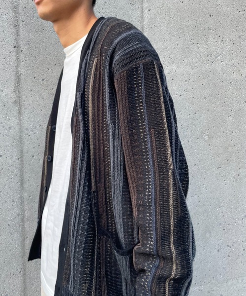 CIAOPANIC（チャオパニック）の「3Dニットカーディガン（カーディガン/ボレロ・メンズ・ブラック/ネイビー・MEDIUM/LARGE）」の18枚目の写真