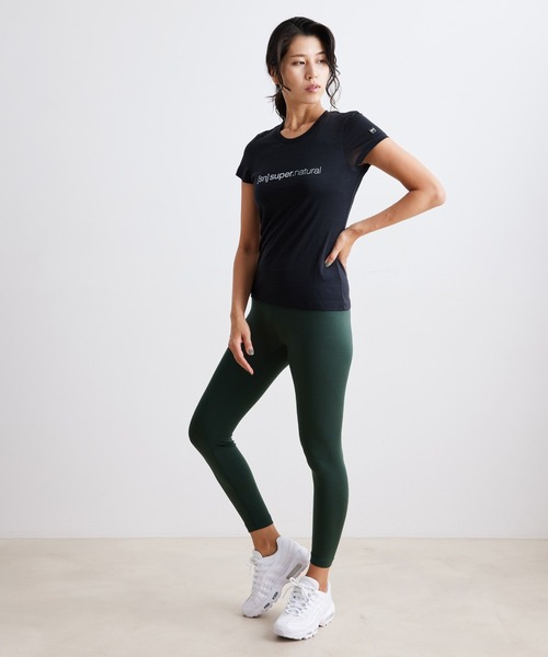 SN super.natural（スーパーナチュラル）の「【super.natural】HORIZONTAL SNLOGO 半袖ロゴTシャツ（Tシャツ/カットソー・レディース・ワイン/ブラック/グリーン・S）」の16枚目の写真