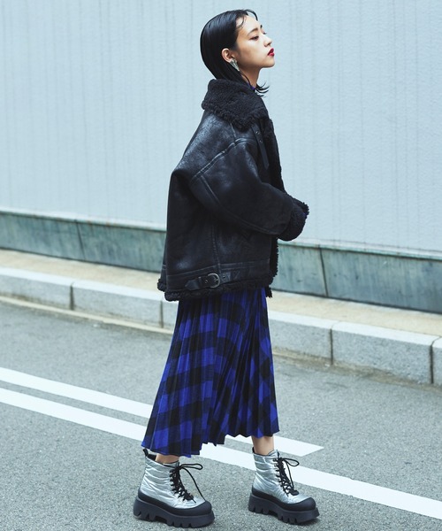 Narcissus（ナルシス）の「【MIDVEIN】ボアムートンコート（ムートンコート・レディース・ブラック・FREE）」の10枚目の写真