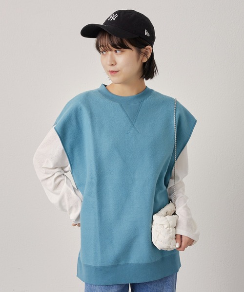 CIAOPANIC TYPY（チャオパニックティピー）の「オーバーサイズ裏起毛裏使いリバーシブルベスト（ベスト・メンズ・ブラック/サックスブルー/グリーン/アイボリー・ONE SIZE）」の16枚目の写真