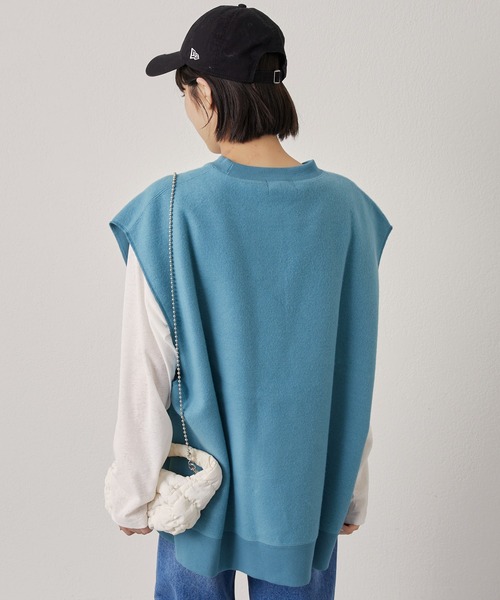 CIAOPANIC TYPY（チャオパニックティピー）の「オーバーサイズ裏起毛裏使いリバーシブルベスト（ベスト・メンズ・ブラック/サックスブルー/グリーン/アイボリー・ONE SIZE）」の17枚目の写真