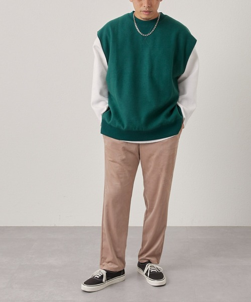 CIAOPANIC TYPY（チャオパニックティピー）の「オーバーサイズ裏起毛裏使いリバーシブルベスト（ベスト・メンズ・ブラック/サックスブルー/グリーン/アイボリー・ONE SIZE）」の10枚目の写真