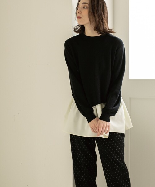 OPAQUE.CLIP(オペークドットクリップ)の「◆【3WAY】イレギュラーヘム レイヤードニット(その他トップス・レディース・オフホワイト/ブラック系7/ベージュ/ブラック/ライトブルー・36/38/40/42)」の17枚目の写真