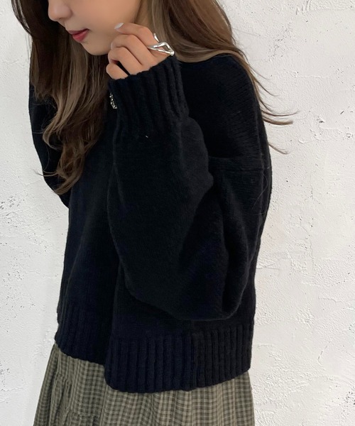 apres jour mignon(アプレジュールミニョン)の「ショートニットプルオーバー【ZOZOTOWN限定アイテム】(ニット/セーター・レディース・オレンジ/ブルー/ベージュ/アイボリー/ブラック・X-LARGE/フリー)」の14枚目の写真