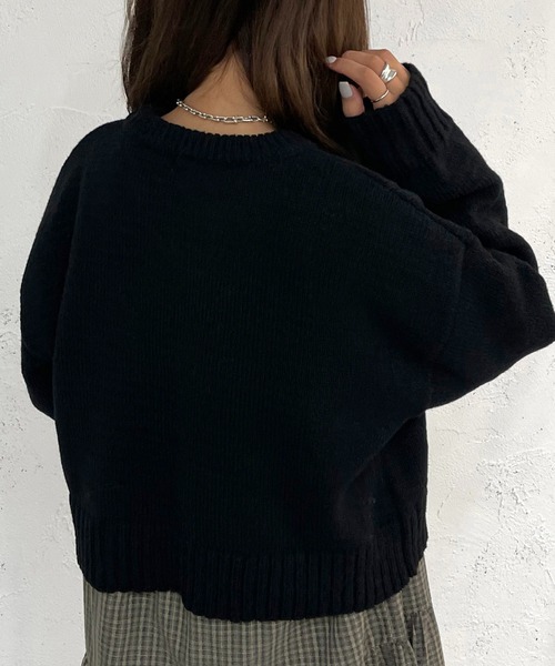 apres jour mignon(アプレジュールミニョン)の「ショートニットプルオーバー【ZOZOTOWN限定アイテム】(ニット/セーター・レディース・オレンジ/ブルー/ベージュ/アイボリー/ブラック・X-LARGE/フリー)」の15枚目の写真