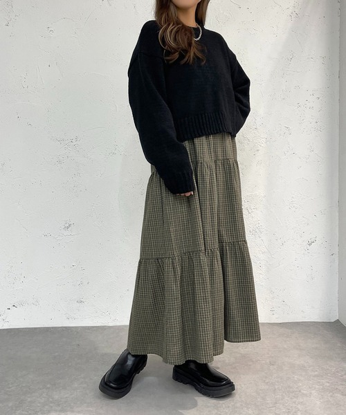 apres jour mignon(アプレジュールミニョン)の「ショートニットプルオーバー【ZOZOTOWN限定アイテム】(ニット/セーター・レディース・オレンジ/ブルー/ベージュ/アイボリー/ブラック・X-LARGE/フリー)」の16枚目の写真