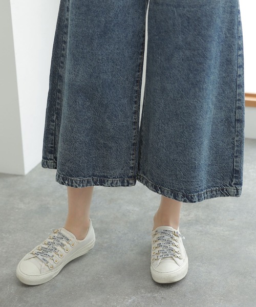 ElegChic(エレグシック)の「ミモレ丈 ワイドパンツ(デニムパンツ・レディース・ダークネイビー/ブルー/ネイビー・3L/4L/M/L/XL)」の15枚目の写真
