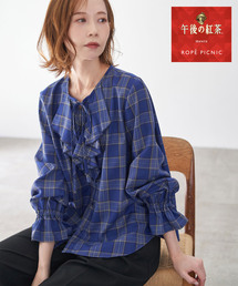 ROPE' PICNIC | 午後の紅茶×ROPE' PICNIC/チェックラッフルブラウス/リンクコーデ(シャツ/ブラウス)