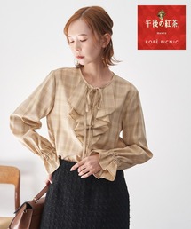 ROPE' PICNIC | 午後の紅茶×ROPE' PICNIC/チェックラッフルブラウス/リンクコーデ(シャツ/ブラウス)