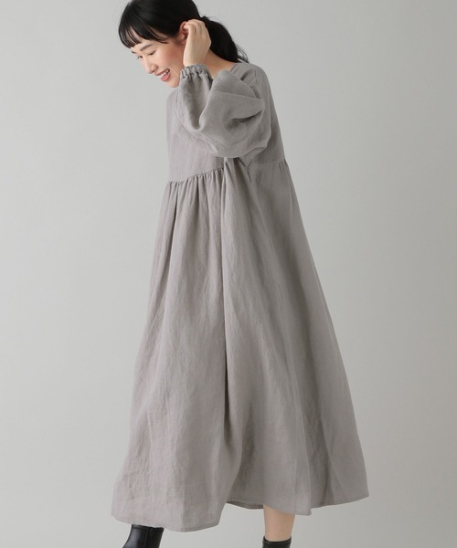 Natural Studio By By Studio Clip スタディオクリップ のファッション Clip スタディオクリップ のワンピース Natural Clip リネン切り替えギャザーワンピース ワンピース Studio セールオファー