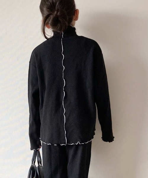 CIAOPANIC TYPY(チャオパニックティピー)の「【KIDS】【セットアップ対応】リブ配色メロウタートル(Tシャツ/カットソー・キッズ・アイボリー/グレー/イエロー/ブラック・S/XXL/XL/L/M)」の1枚目の写真