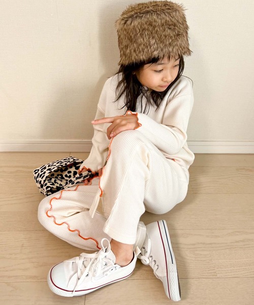 CIAOPANIC TYPY(チャオパニックティピー)の「【KIDS】【セットアップ対応】リブ配色メロウタートル(Tシャツ/カットソー・キッズ・アイボリー/グレー/イエロー/ブラック・S/XXL/XL/L/M)」の20枚目の写真
