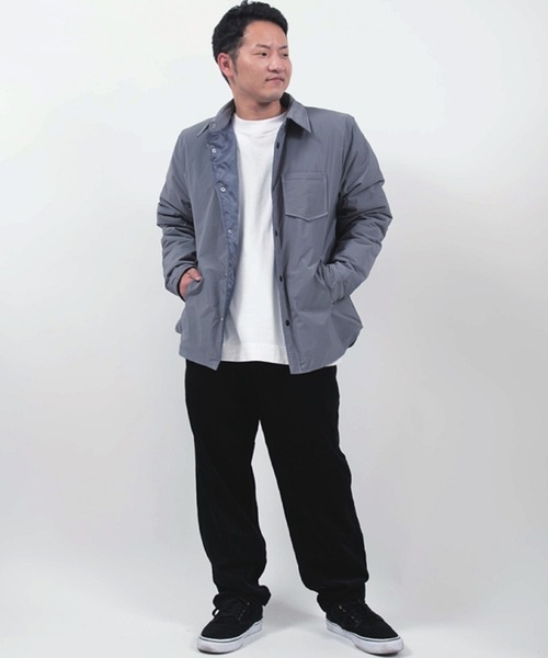 Alil（アリル）の「【Alil】アリル ミリタリー 中綿 ルーズシルエット シャツジャケット 大人カジュアル（ブルゾン・メンズ・ブラック/グレー/カーキ・SMALL/LARGE/MEDIUM）」の2枚目の写真