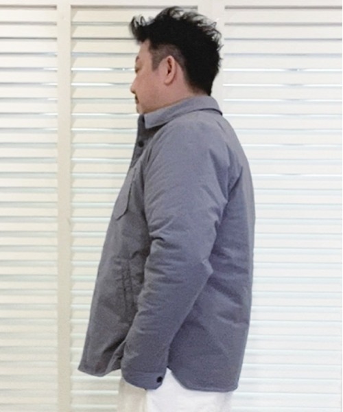 Alil（アリル）の「【Alil】アリル ミリタリー 中綿 ルーズシルエット シャツジャケット 大人カジュアル（ブルゾン・メンズ・ブラック/グレー/カーキ・SMALL/LARGE/MEDIUM）」の8枚目の写真