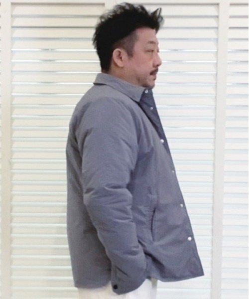 Alil（アリル）の「【Alil】アリル ミリタリー 中綿 ルーズシルエット シャツジャケット 大人カジュアル（ブルゾン・メンズ・ブラック/グレー/カーキ・SMALL/LARGE/MEDIUM）」の9枚目の写真
