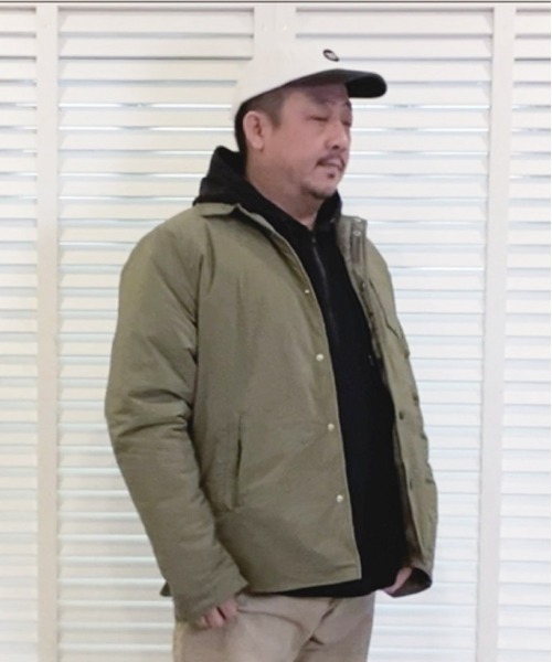 Alil（アリル）の「【Alil】アリル ミリタリー 中綿 ルーズシルエット シャツジャケット 大人カジュアル（ブルゾン・メンズ・ブラック/グレー/カーキ・SMALL/LARGE/MEDIUM）」の12枚目の写真