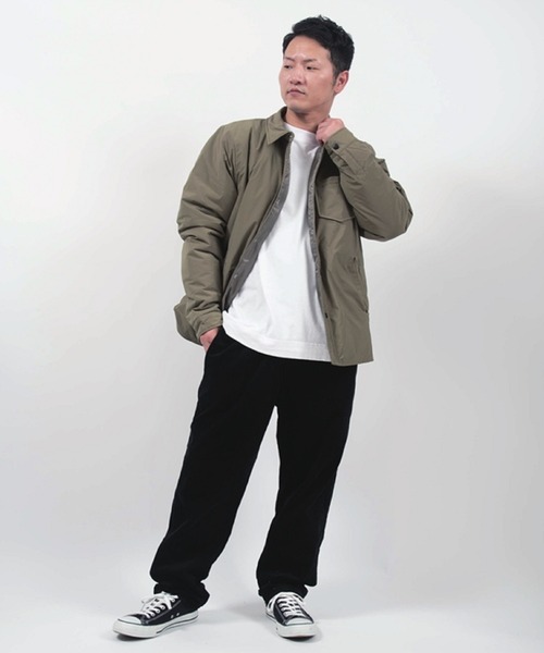 Alil（アリル）の「【Alil】アリル ミリタリー 中綿 ルーズシルエット シャツジャケット 大人カジュアル（ブルゾン・メンズ・ブラック/グレー/カーキ・SMALL/LARGE/MEDIUM）」の21枚目の写真