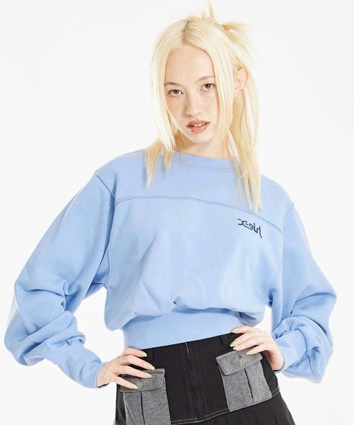 X-girl（エックスガール）の「COMPACT SWEAT TOP（スウェット・レディース・アッシュ/ライトブルー/ブラック・S/M）」の21枚目の写真
