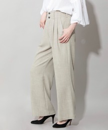 Munich | スラブギャバジンツイードタックワイドパンツ(スラックス)