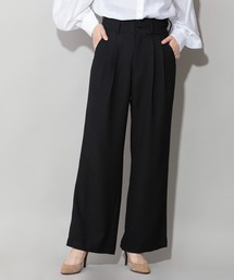 Munich | スラブギャバジンツイードタックワイドパンツ(スラックス)