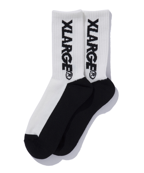 XLARGE（エクストララージ）の「XL MONOTONE MIDDLE SOCKS（ソックス/靴下・メンズ・ホワイト/ブラック・ONE SIZE）」の2枚目の写真